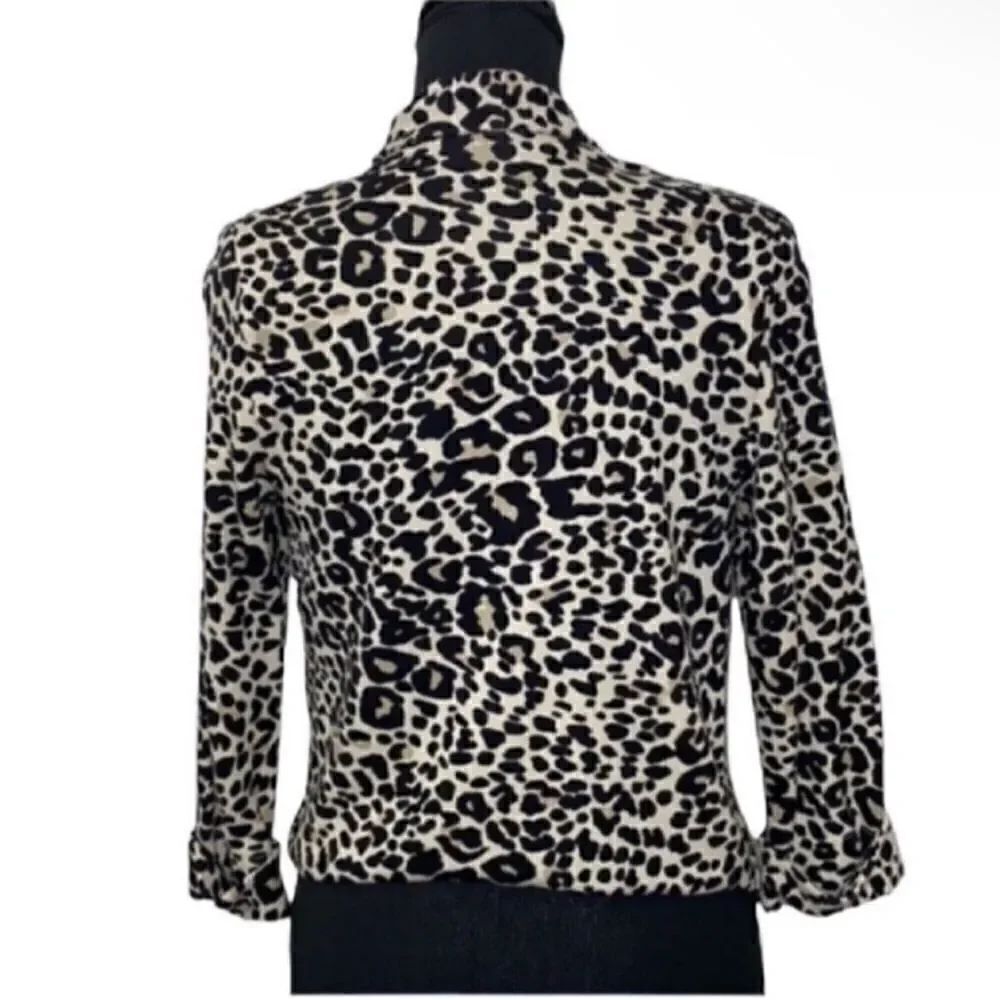 H&M Leopard Print Open Front Blazer (Size XS) - Picture 2 of 5